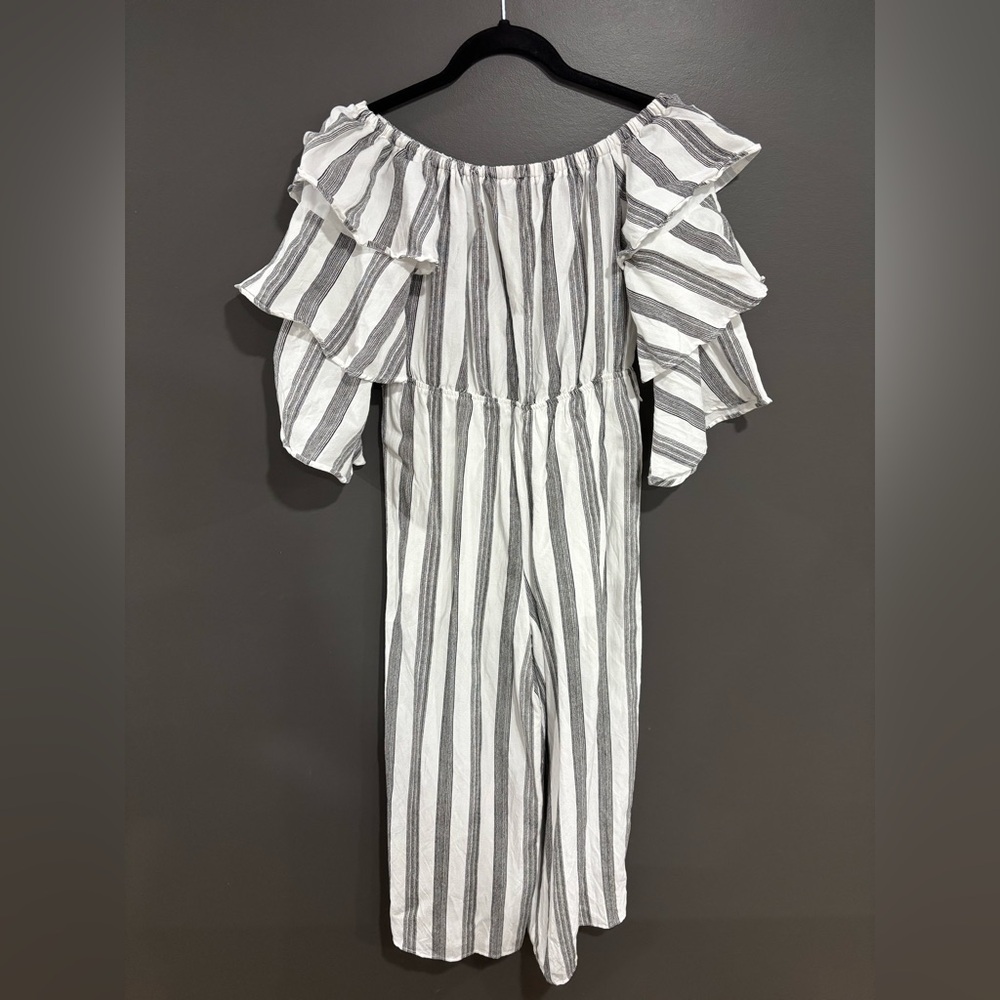 Striped Ruffle Sleeve Womans One Piece
